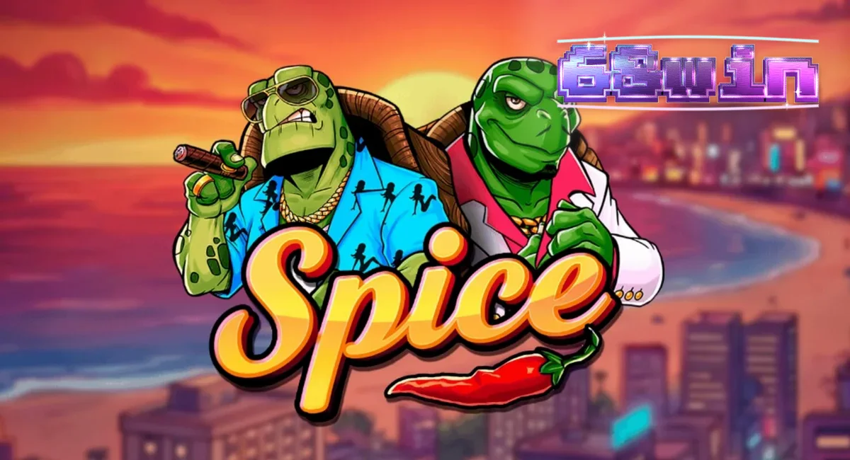 Giao diện trò chơi Spice với các biểu tượng rùa và phong cách neon